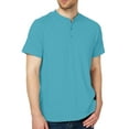 thumbnail image 1 of SSLR Henley Shirts for Men Casual Short Sleeve T Shirts Solid Colors Cotton tshirts, 1 of 7