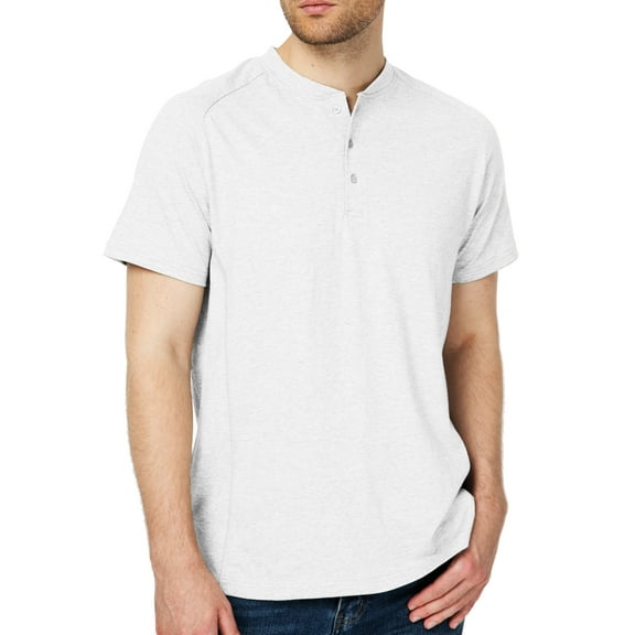 SSLR Henley Shirts for Men Casual Short Sleeve T Shirts Solid Colors Cotton tshirts