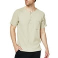 thumbnail image 1 of SSLR Henley Shirts for Men Crewneck Waffle Short Sleeve T Shirts Casual Tee Shirts, 1 of 7