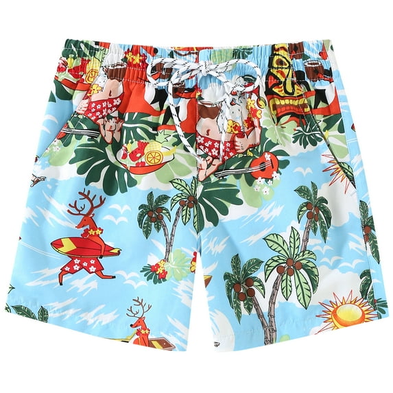 SSLR Kids Boys Swim Trunks Hawaiian Casual Beach Shorts Quick Dry Board Shorts Swimwear Bathing Suits