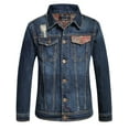 thumbnail image 1 of SSLR Men's Denim Trucker Jacket, 1 of 8