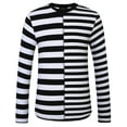 thumbnail image 1 of SSLR Men's Long Sleeve Striped Shirts T shirt Casual Crewneck Cotton Tee Shirts, 1 of 8