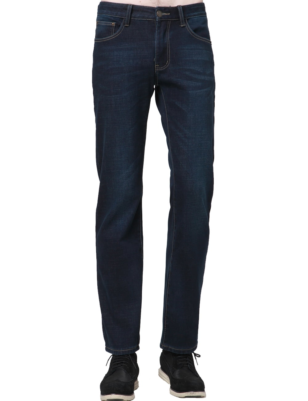 SSLR Men's Regular Fit Straight Leg Thermal Fleece Lined Jeans Pants ...