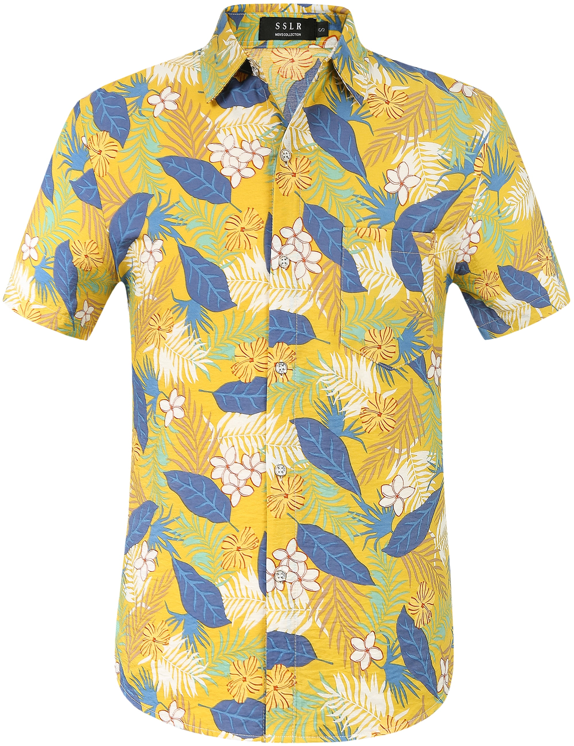 SSLR Men's Short Sleeve Hawaiian Shirt - Casual Button Down Aloha Shirt With Tropical Print - View #6