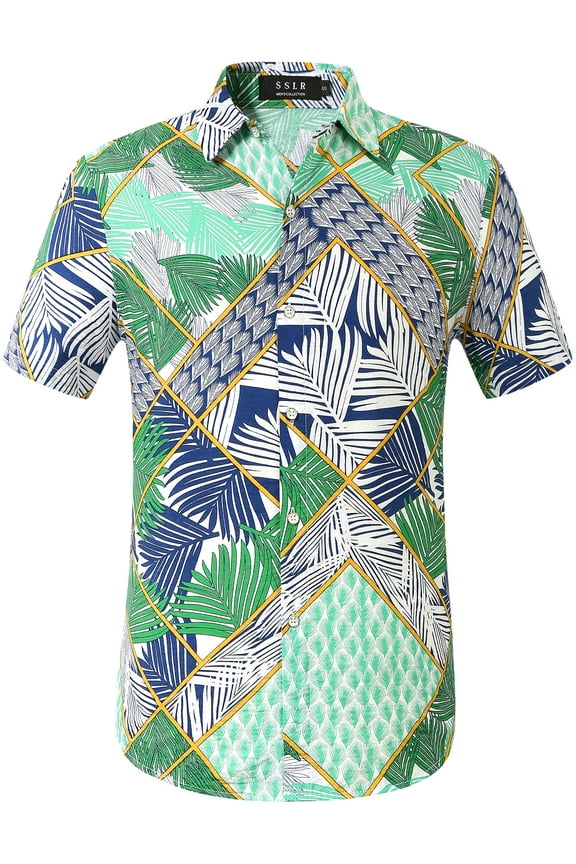 Mens Casual Button Down Shirts Short Sleeve Aloha Hawaiian Shirts