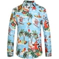 thumbnail image 1 of SSLR Mens Christmas Shirts Santa Claus Party Button Down Long Sleeve Shirts for Men, 1 of 8