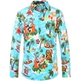 thumbnail image 1 of SSLR Mens Christmas Shirts Santa Claus Party Ugly Button Down Long Sleeve Shirts, 1 of 8