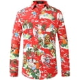 thumbnail image 1 of SSLR Mens Christmas Shirts Santa Claus Party Ugly Button Down Long Sleeve Shirts, 1 of 8