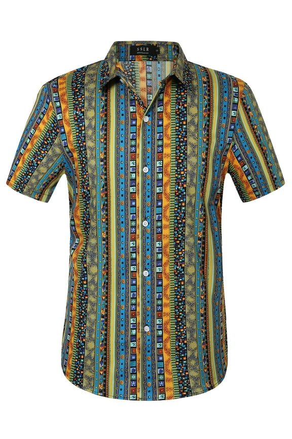 Mens Hawaiian Shirt Casual Button Down Shirts Short Sleeve Summer Beach Shirts