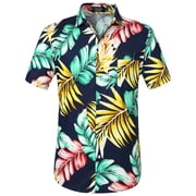 SSLR Mens Hawaiian Shirts Short Sleeve Casual Button Down Shirts