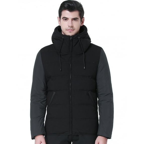 SSLR Mens Puffer Jacket Coat Hooded Down Jacket Winter Warm Coats