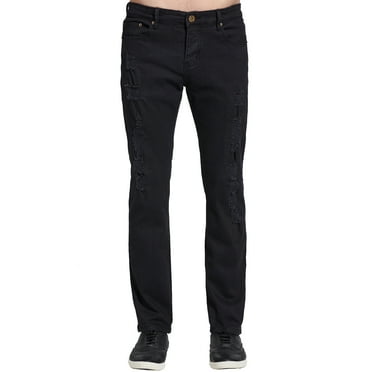 SSLR Mens Regular Fit Jeans Black Stretch Denim Jeans