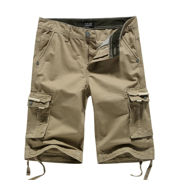 SSLR Mens Shorts Casual Cotton Relaxed Fit Cargo Shorts