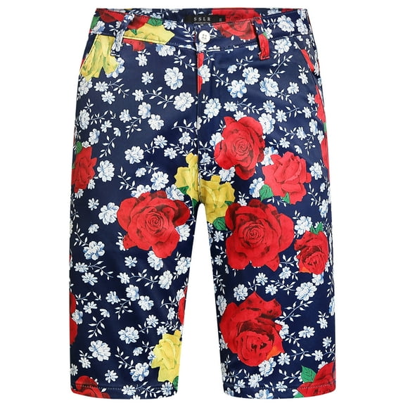 SSLR Mens Shorts Causal Flat Front Hawaiian Summer Shorts