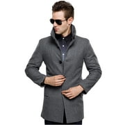 SSLR Mens Winter Coats Slim Fit Wool Pea Coat British Single Breasted Stylish Jacket