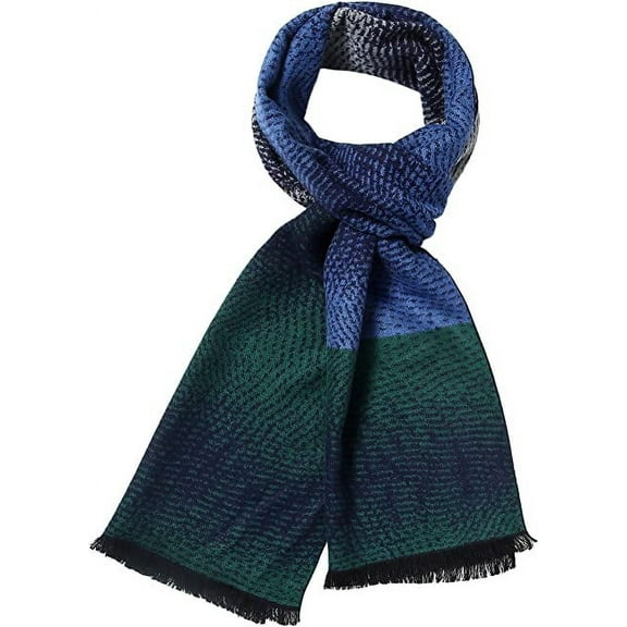 SSLR Mens Winter Warm Scarf Plaid Tassel Scarf Soft Long Scarves