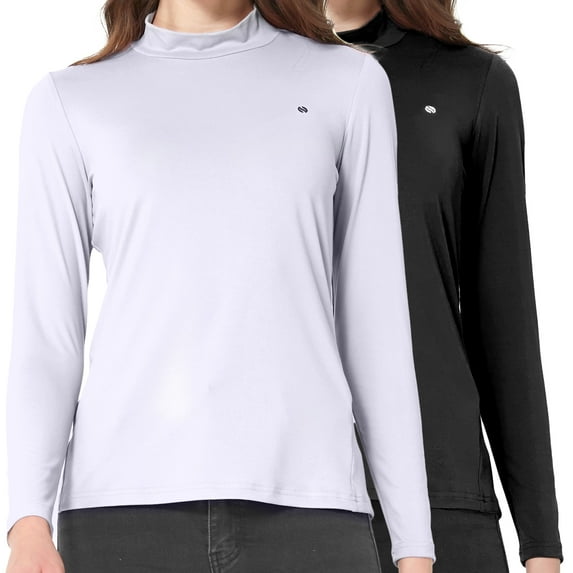 SSLR Mock Turtleneck for Women Mock Neck Top Long Sleeve T Shirt Casual Basic Active Layer