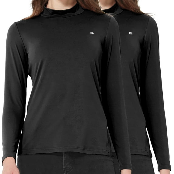 SSLR Mock Turtleneck for Women Mock Neck Top Long Sleeve T Shirt Casual Basic Active Layer