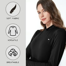 SSLR Mock Turtleneck for Women Mock Turtleneck Tops Long Sleeve T Shirt Basic Active Layer