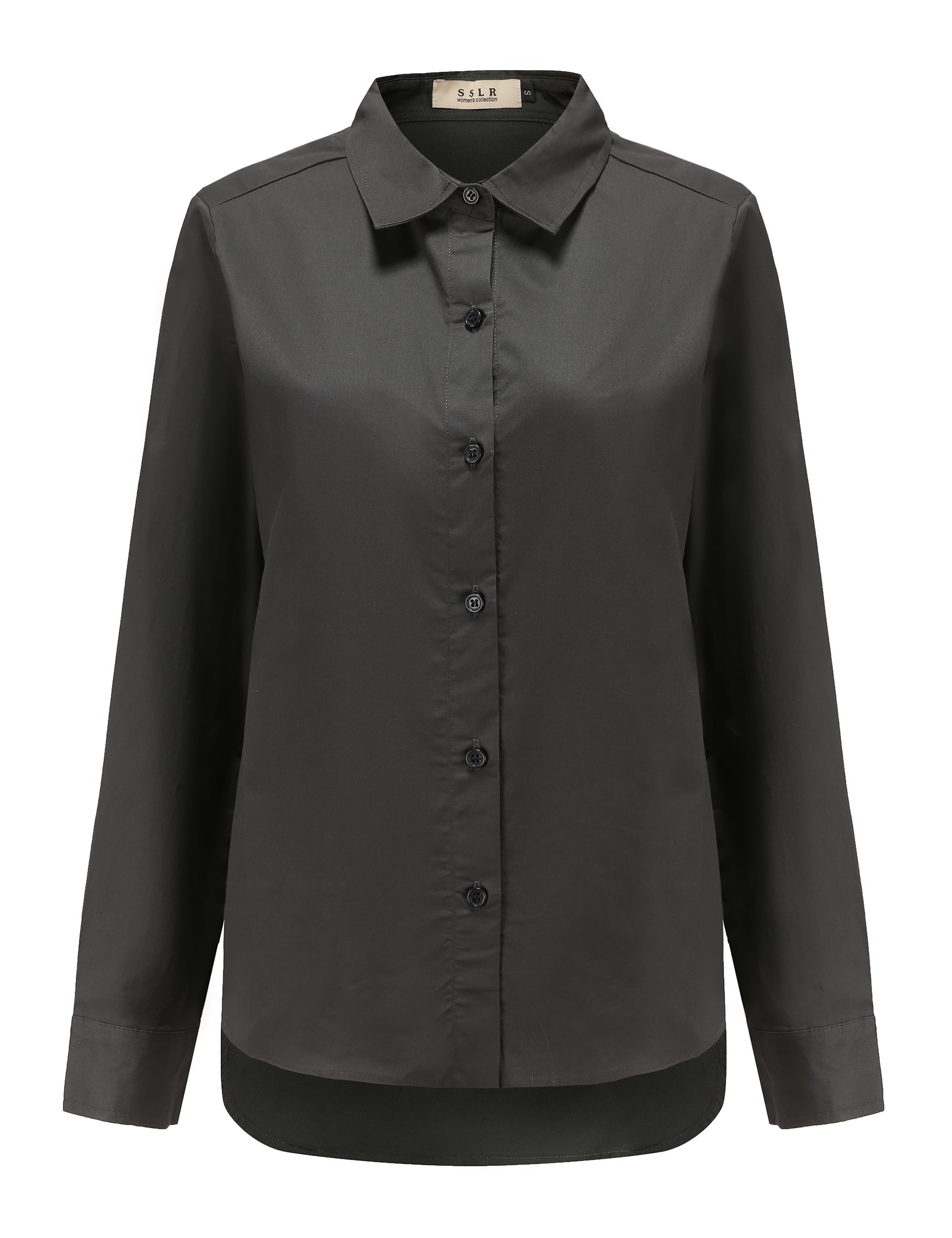 SSLR Oversized Button Down Shirts for Women Long Sleeve Dress Shirts High Low Causal Walmart Business Supplies