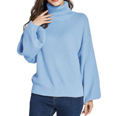 Women's Long Sleeve Crew Neck Pullover Sweater - Solid Color Loose Knit Top For Fall & Winter
