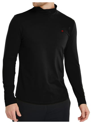 HeroBiker Men's Winter Warm Top and Bottom,Thermal Underwear Wool Lined  Plus Size Set Black M-XXXL 
