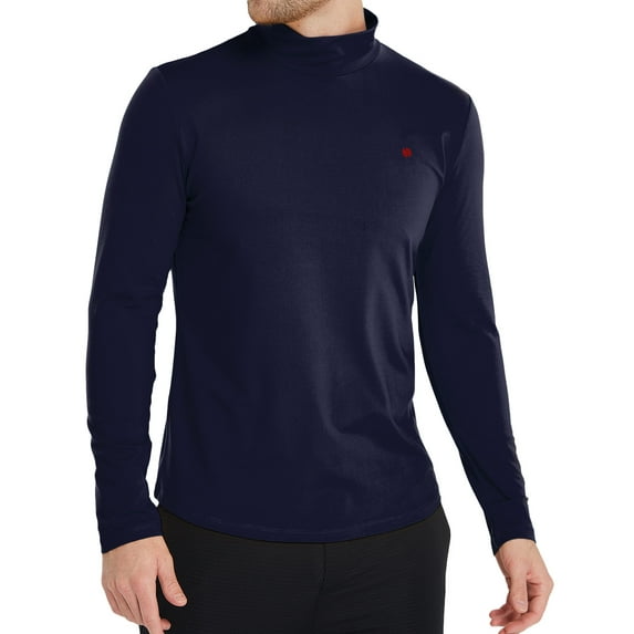 SSLR Turtleneck Thermal Shirts for Men Long Sleeve Shirts Fleece Lined Tops Mock Neck Base Layer