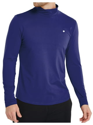 RBX Active Men's Athletic Performance Long Sleeve Crew Neck Fleece Lined  Insulated Fitted Base Layer T-Shirt Large F19 Navy Blue