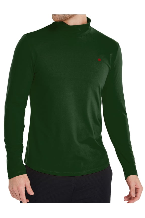 Turtleneck Thermal Shirts for Men Long Sleeve Shirts Fleece Lined Tops Mock Neck Base Layer