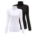 thumbnail image 1 of SSLR Turtleneck Thermal Shirts for Women Long Sleeve Tops Fleece Lined Shirt Mock Neck Base Layer 2 Pack, 1 of 8