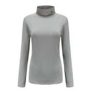 SSLR Turtleneck Thermal Shirts for Women Long Sleeve Tops Fleece Lined Shirt Mock Neck Base Layer