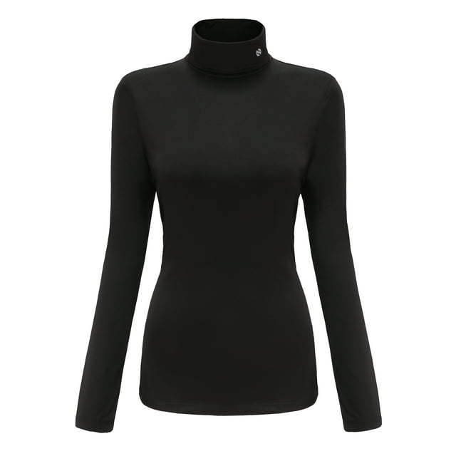SSLR Women's Turtleneck Long Sleeve Thermal Base Layer Top, Fleece