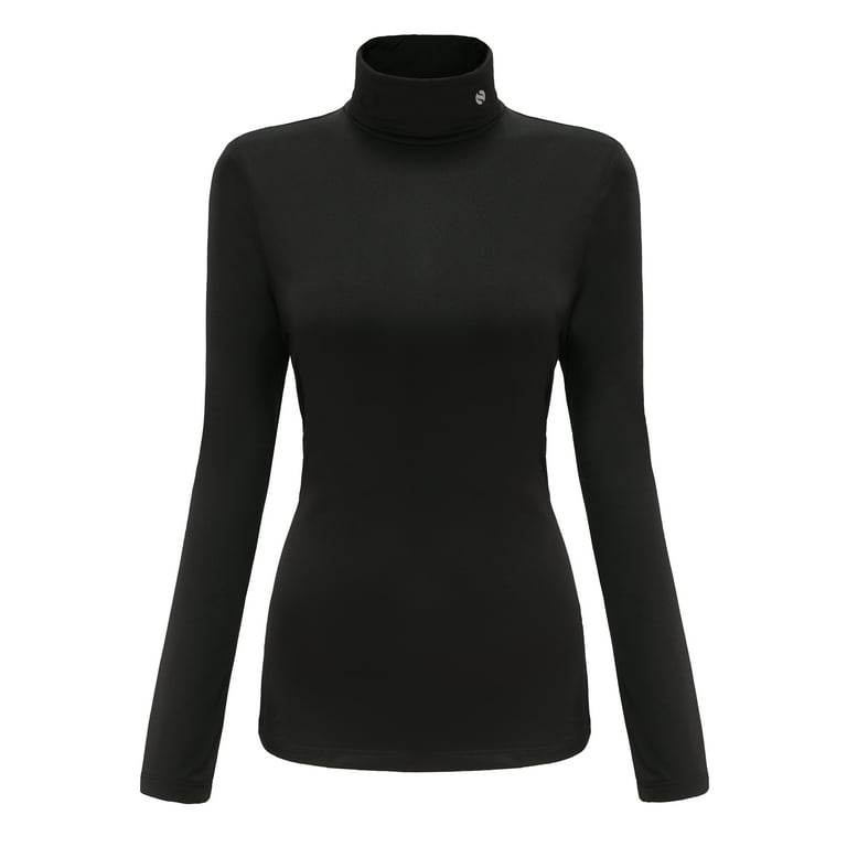 SSLR Turtleneck Thermal Shirts for Women Long Sleeve Tops Fleece Lined  Shirt Mock Neck Base Layer