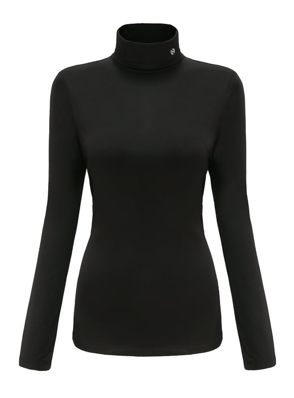 SSLR Turtleneck Thermal Shirts for Women Long Sleeve Tops Fleece Lined Shirt Mock Neck Base Layer