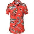 thumbnail image 1 of SSLR Women Santa Claus Ugly Hawaiian Christmas Shirts Tropical Aloha Beach Shirt Button Down Shirts, 1 of 6