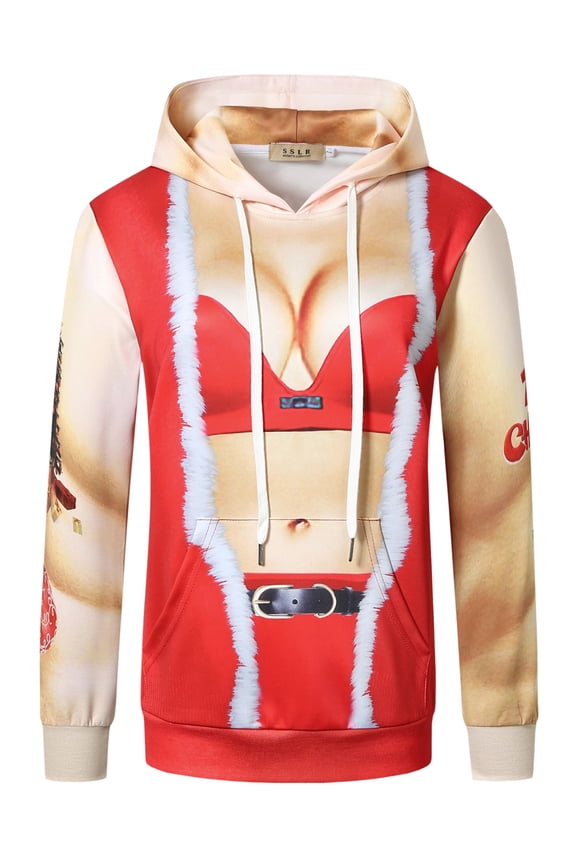 Women's Funny Ugly Christmas Hoodie Sweatshirt Xmas Holiday Pullover