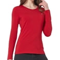 thumbnail image 1 of SSLR Women's Thermal Tops, Thermal Underwear for Women Long Sleeve Tee Shirts Basic Layering V Neck Fleece, 1 of 6