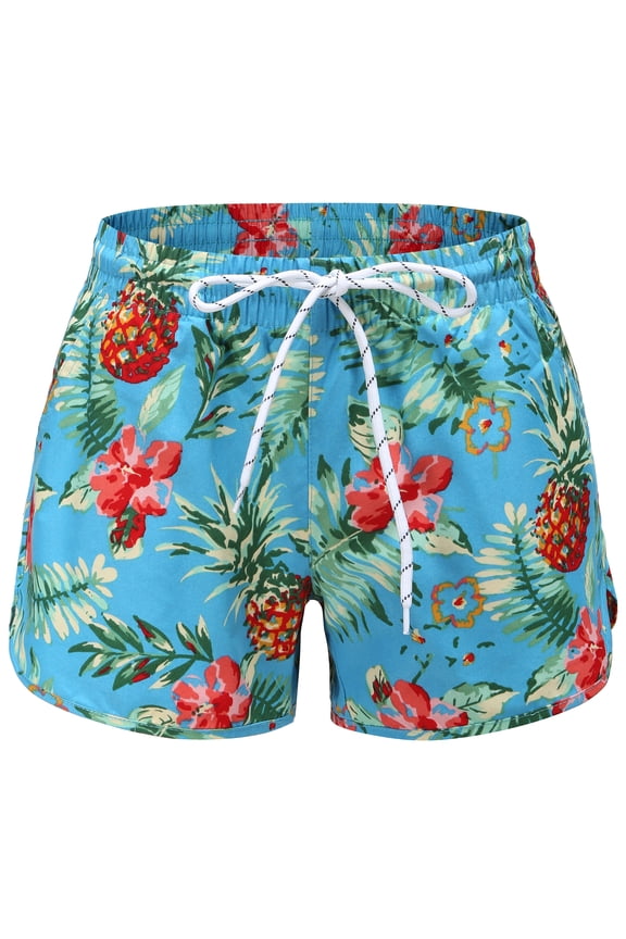 Womens Board Shorts Quick Dry Printed Swimwear Bathing Suits