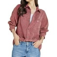 thumbnail image 1 of SSLR Womens Corduroy Shacket Jacket Shirt Oversized Button Down Shirts Long Sleeve Casual Tops, 1 of 8