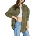 thumbnail image 1 of SSLR Womens Corduroy Shacket Jacket Shirt Oversized Button Down Shirts Long Sleeve Casual Tops, 1 of 8