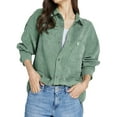 thumbnail image 1 of SSLR Womens Corduroy Shacket Jacket Shirt Oversized Button Down Shirts Long Sleeve Casual Tops, 1 of 8