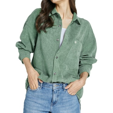WNG Womens Button Down Pocket Shirts Long Sleeve Oversized Blouses ...