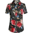 thumbnail image 1 of SSLR Womens Hawaiian Shirts Floral Blouses Short Sleeve Button Down Shirts, 1 of 8