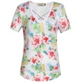 thumbnail image 1 of SSLR Womens T Shirts V Neck Criss Cross Floral Tee Short Sleeve T Shirt, 1 of 6