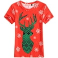 thumbnail image 1 of SSLR Youth Big Girl's Santa Claus Ugly Christmas Tee Shirts Funny Xmas T Shirts, 1 of 8