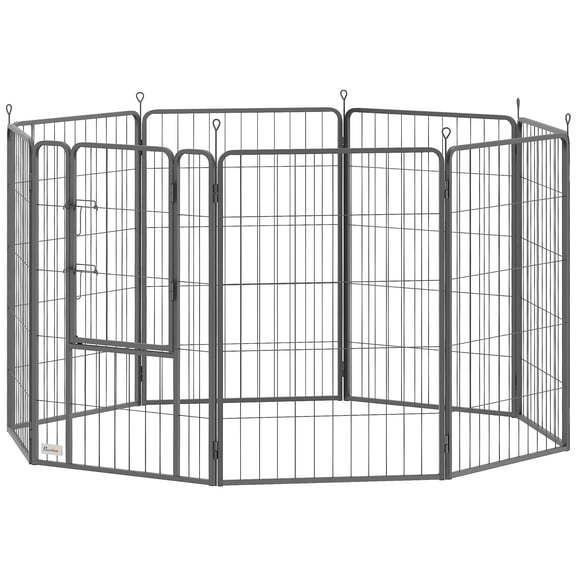 SSLZ 39 Inch Exercise Pen, Heavy Duty Dog Playpen, 8 Panel Metal Pet Fence for Medium and Large Dogs, Black