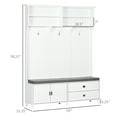 thumbnail image 1 of SSLZ Bench, Bench Rack, White Hall Tree with Storage Entryway Coat Accent Shelves, Cabinet and Drawers for Hallway, Mudroom,, 1 of 6