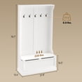 thumbnail image 1 of SSLZ Bench Rack, Cream White 3-In-1 Entryway with Coat Hall Tree and Shoe Storage, 5 Hooks for Hallway, 1 of 6