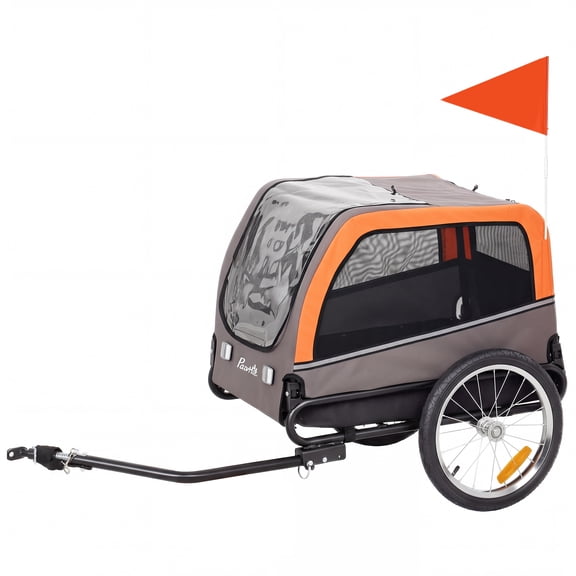 SSLZ Dog Bike Trailer, Pet Cart Bicycle Carrier with 2 Entrances, Quick Release Wheels, Reflectors, Flag, Safety Leash
