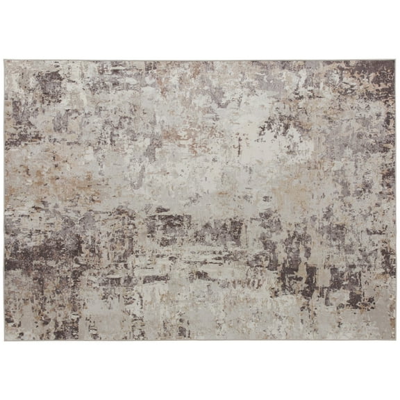 SSLZ Machine Washable Area Rug 5x7, Non-Slip Modern Abstract Floor Carpet for Living Room, Bedroom, Dining Room, Mixed-Brown